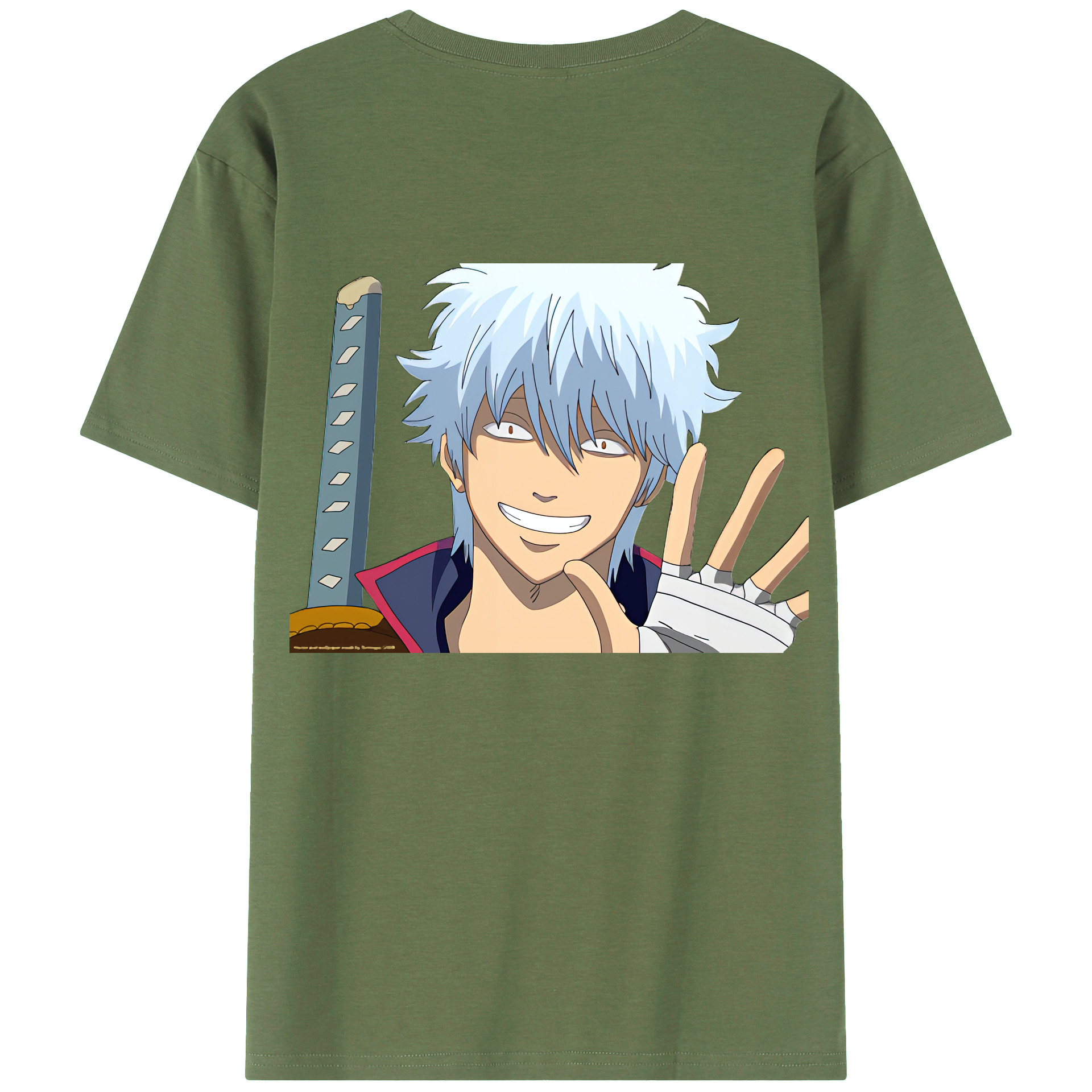 （画像用） ぎんたま 坂田銀時（さかたぎんとき） 神楽 志村新八（しむら しんぱち） GINTAMA Sakata Gintoki Kagura Shimura Shinpachi 綿100％ メンズ半袖Tシャツ（バックプリント） 通気性